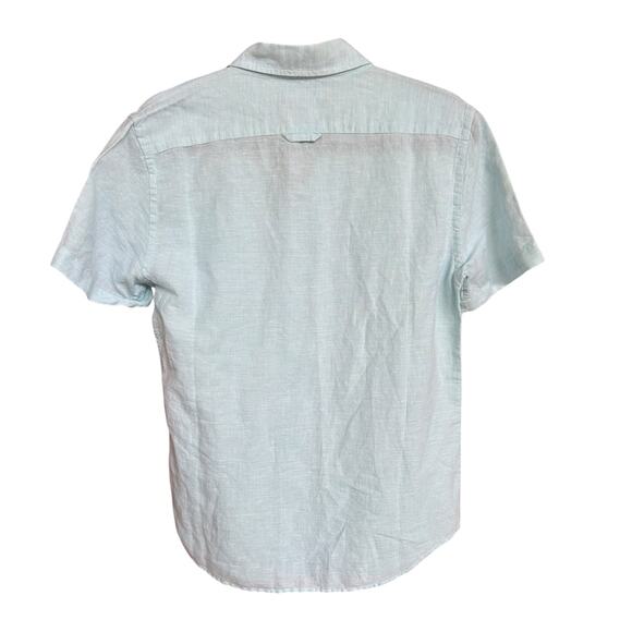 NWOT Banana Republic Men's Slim Fit Blue Linen Button Down Size Small - Picture 3 of 4